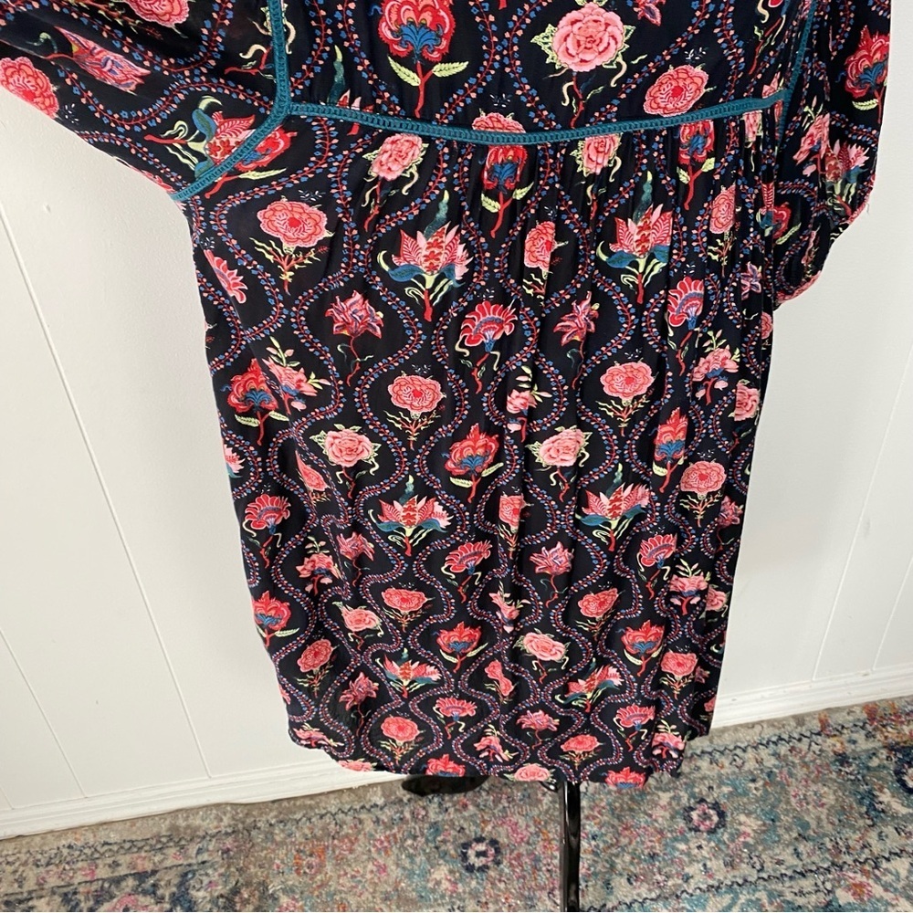 World Market Women’s Dress Floral Cottage Bohemian Short Sleeve Sz S/M Pockets - Picture 6 of 15